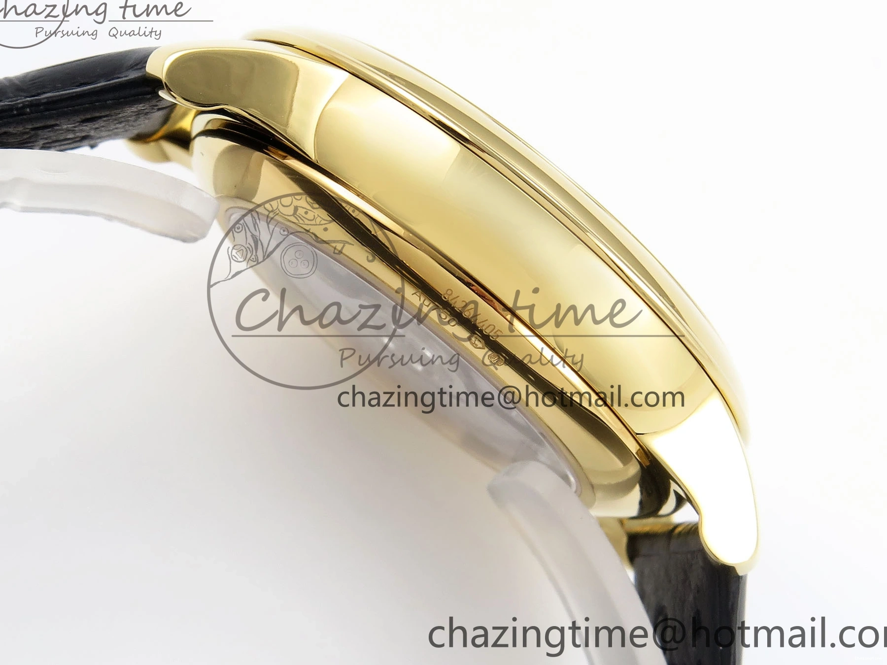 0124 WeatherProof De Ville Power Reserve YG MKF 1:1 Best Edition Black Dial on Black Leather Strap A 7758